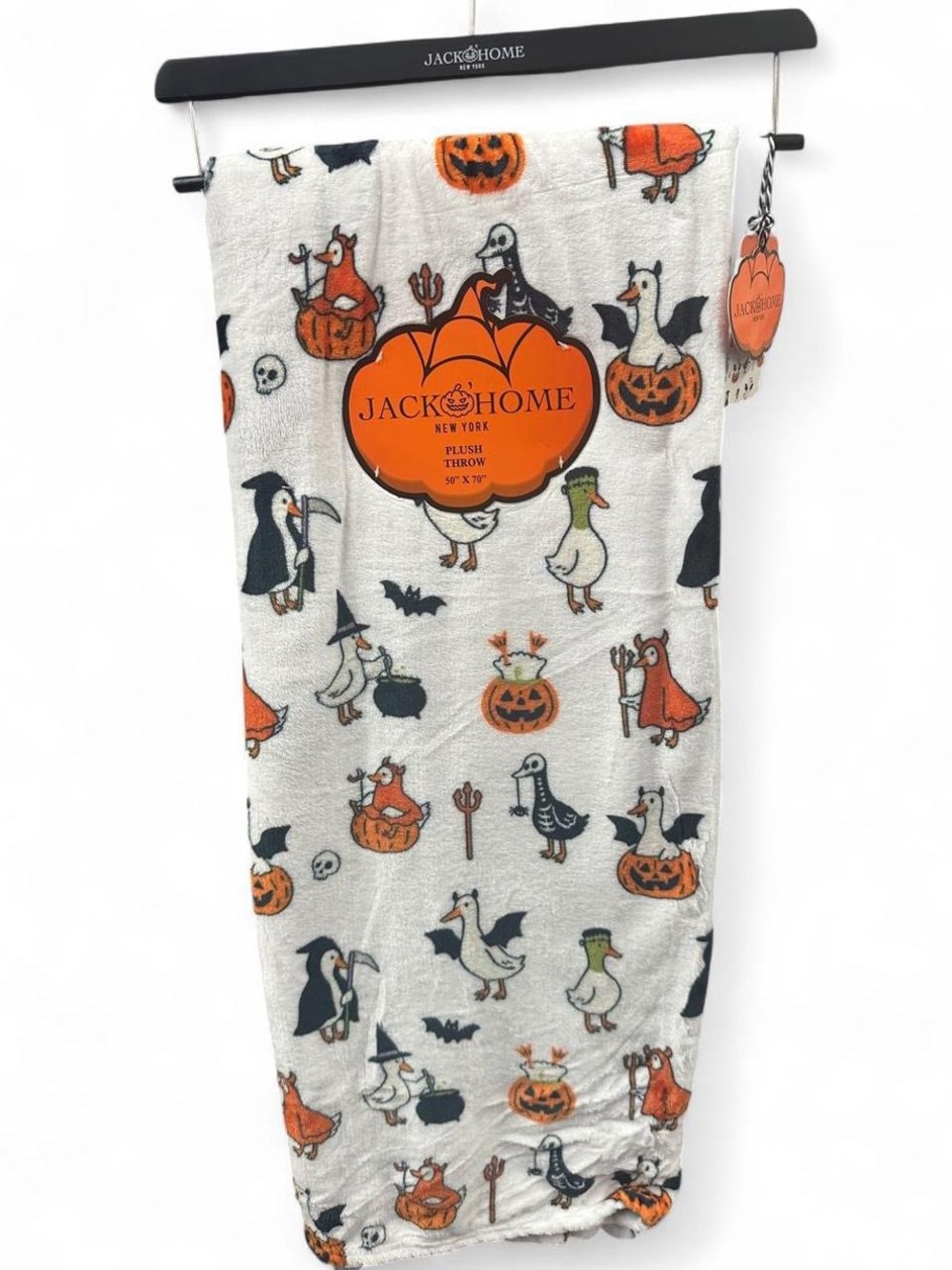 Jack & Home Halloween Goose Plush Throw Blanket